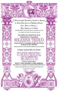 Cartel Cultos Triduo y Función Principal 2026